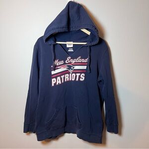 New England Patriots Hoodie Women’s XXL Majestic V-Neck Navy Blue Sweatshirt NFL